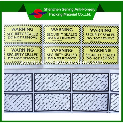 Destructible Anti-Counterfeit Adhesive Warning Sticker